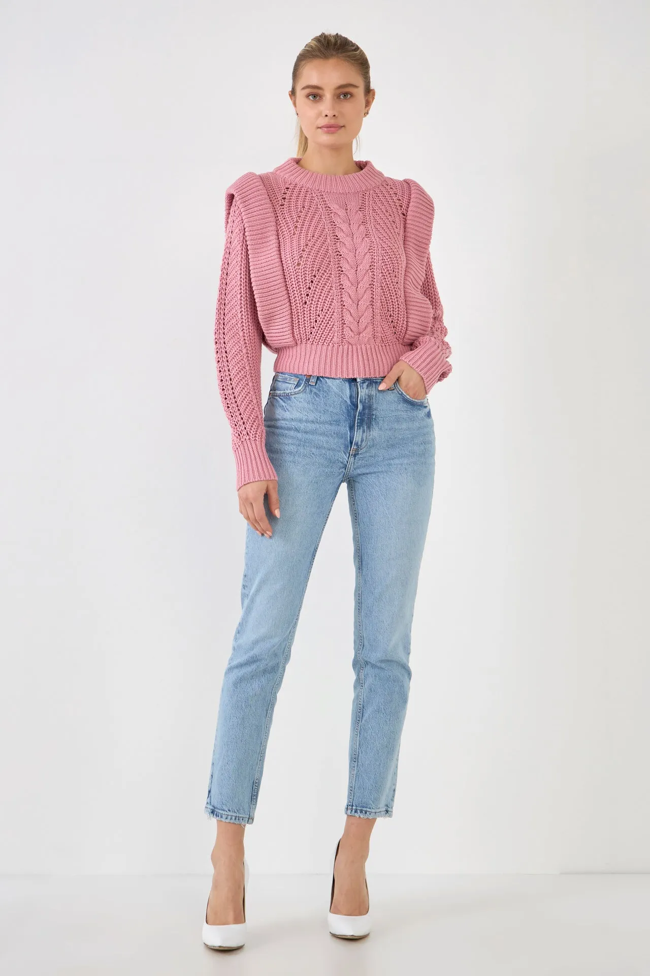 Knitted Cropped Sweater