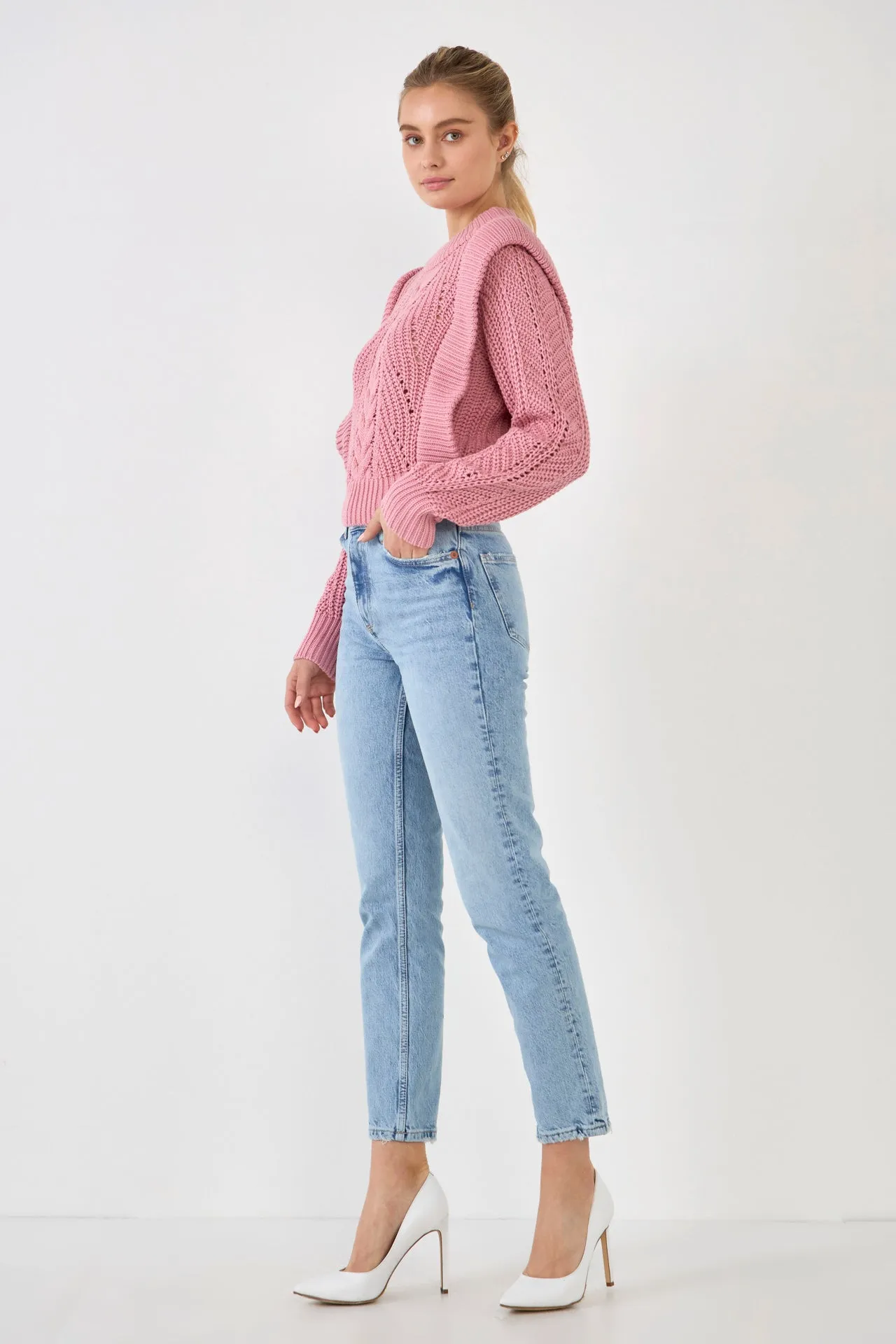 Knitted Cropped Sweater