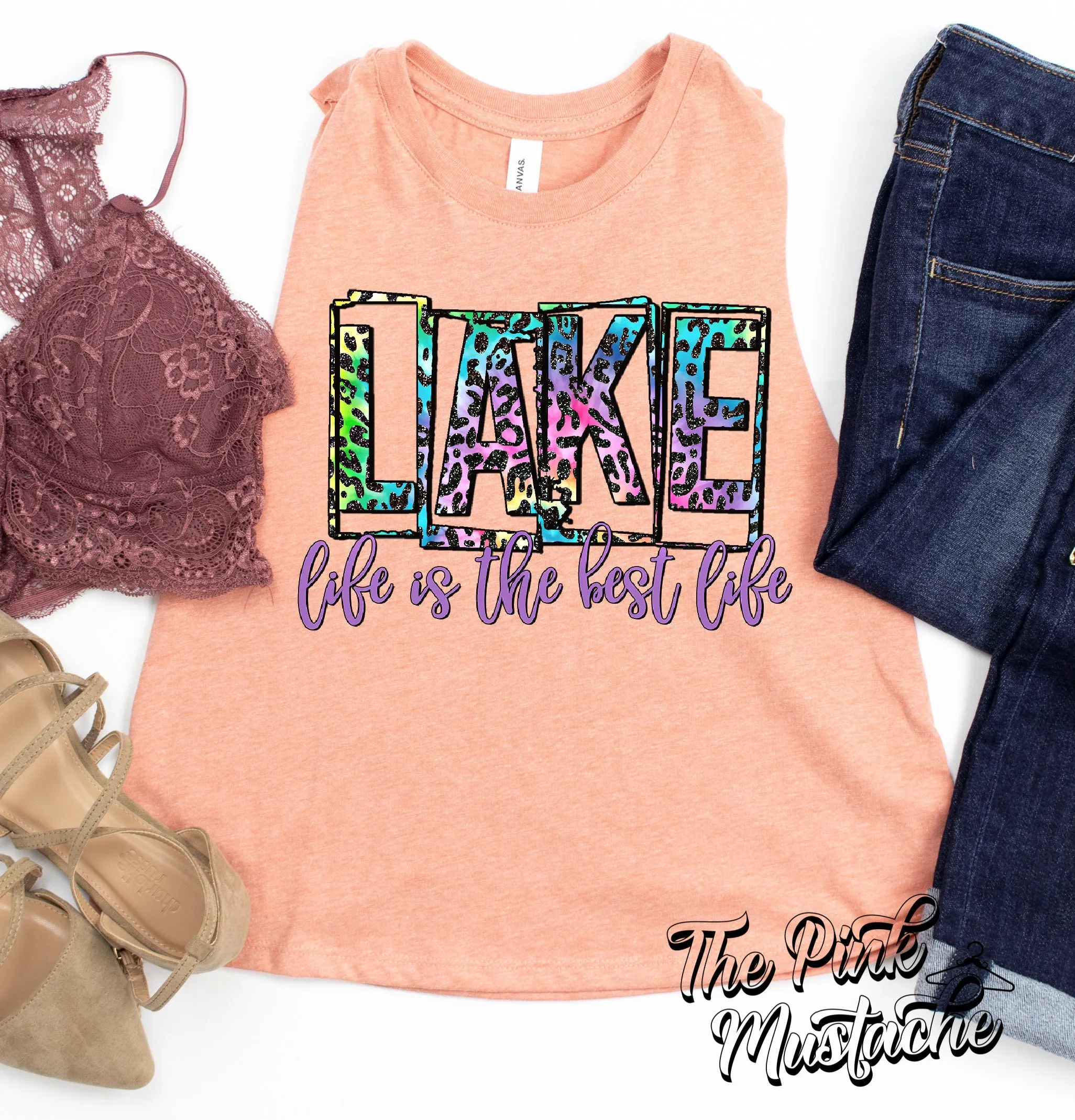 Lake Life Is The Best Life Summer Tank Top / Cropped Tank Top Bella Canvas