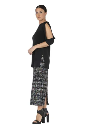 Long Double Pencil Skirt w/ Back Slit 33"