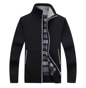 Mens Stand Up Collar Zipper Jacket