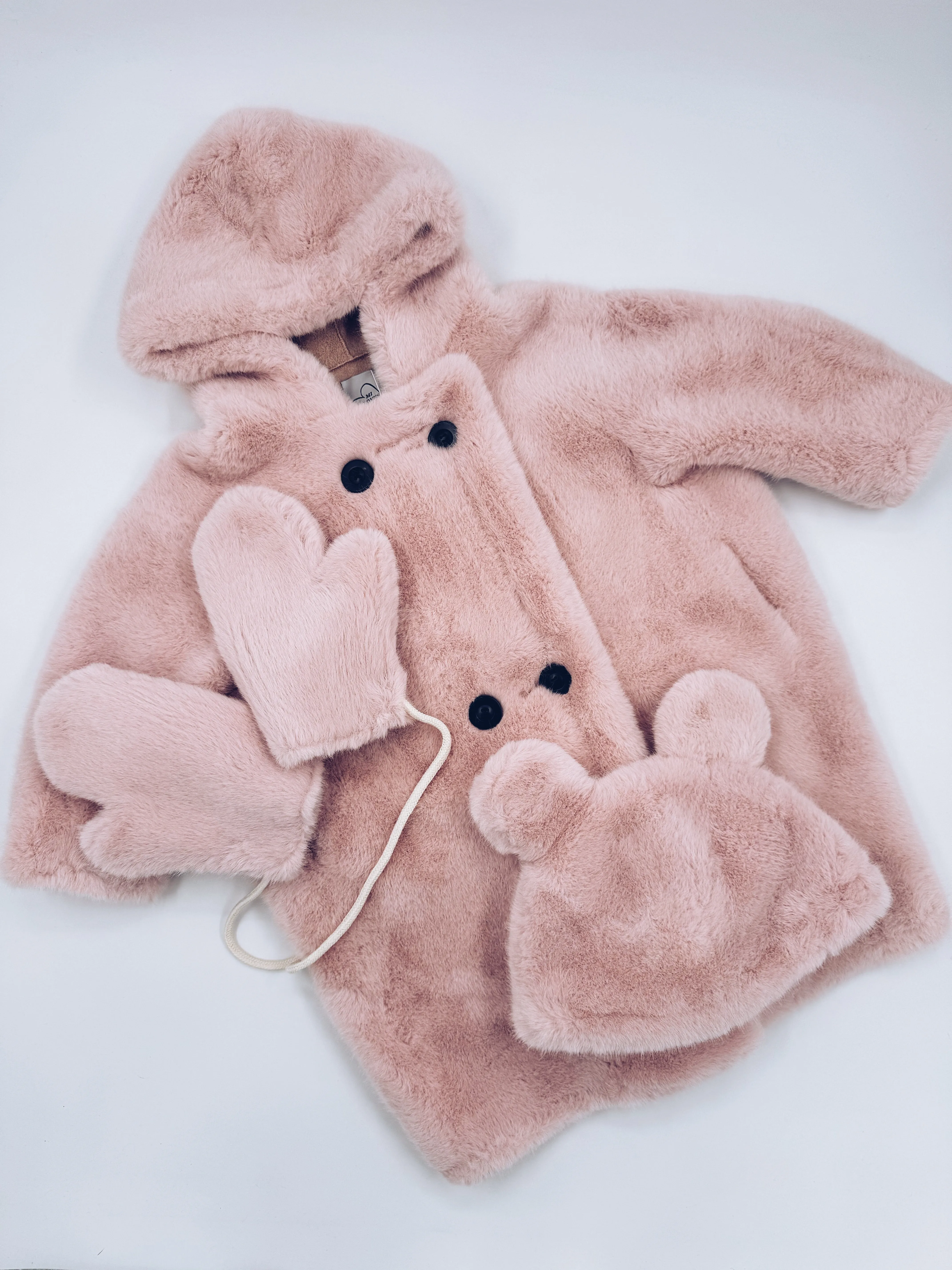 MI LOVES Signature Pink Bear coat 3 piece set.