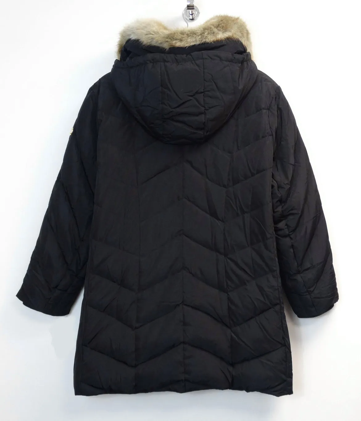 Michael Kors Women’s Faux Fur Collar Down Puffer Coat Black