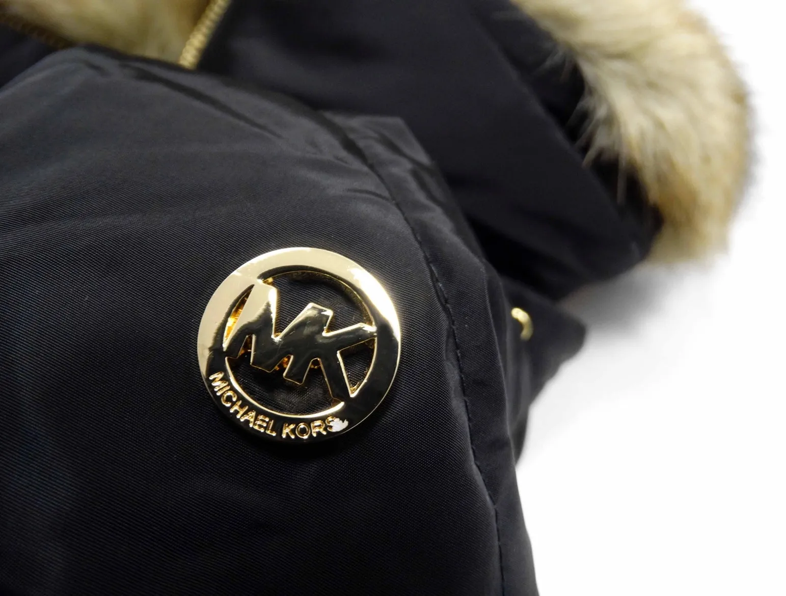 Michael Kors Women’s Faux Fur Collar Down Puffer Coat Black