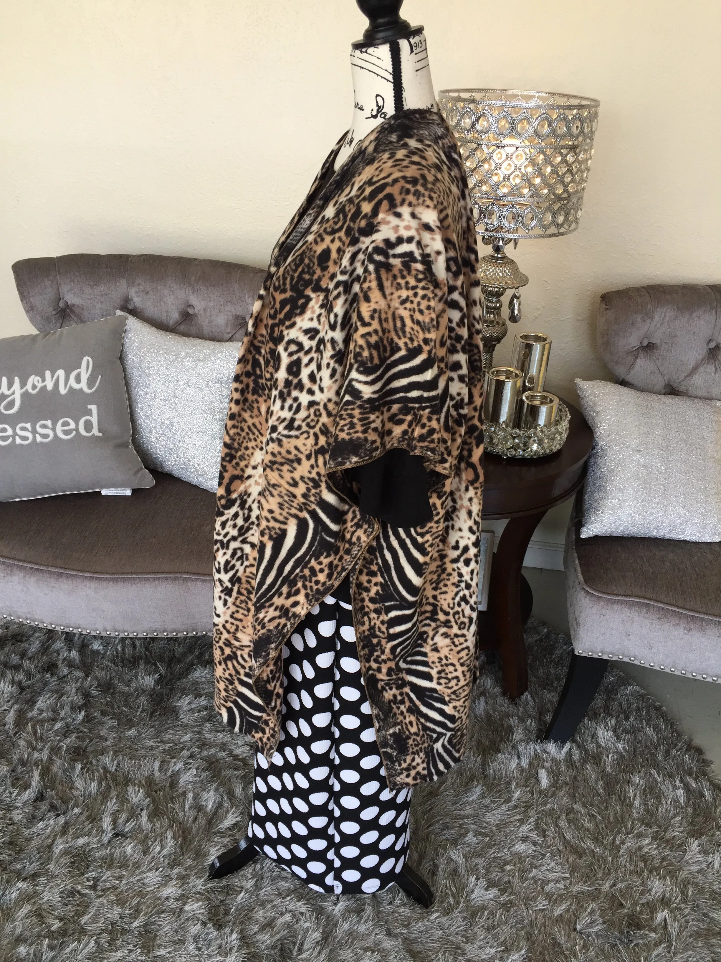 Mixed Animal Print Cozy Kimono (OS)