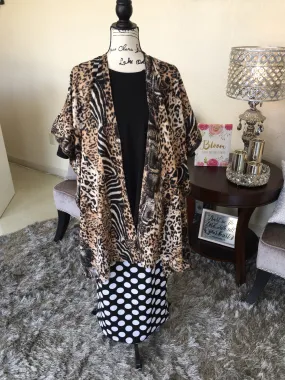 Mixed Animal Print Cozy Kimono (OS)