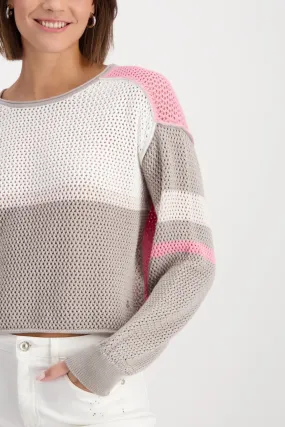 MONARI HOLEY CROP SWEATER