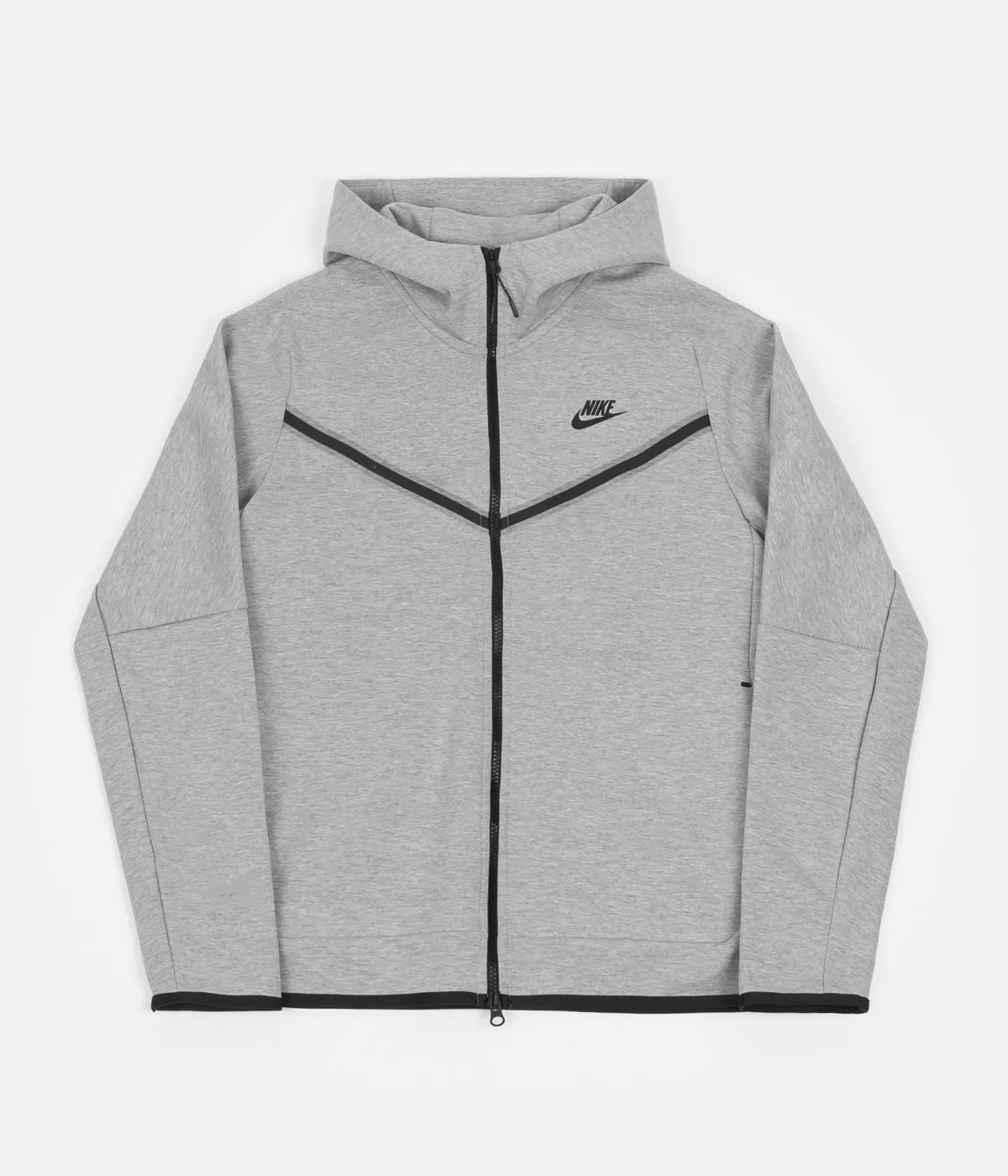 Nike Tech Fleece Full Zip Hoodie - Dark Grey Heather / Black