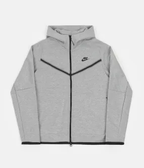 Nike Tech Fleece Full Zip Hoodie - Dark Grey Heather / Black