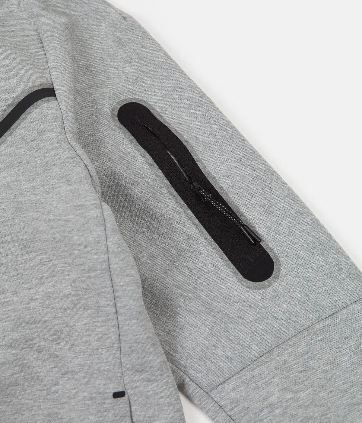 Nike Tech Fleece Full Zip Hoodie - Dark Grey Heather / Black