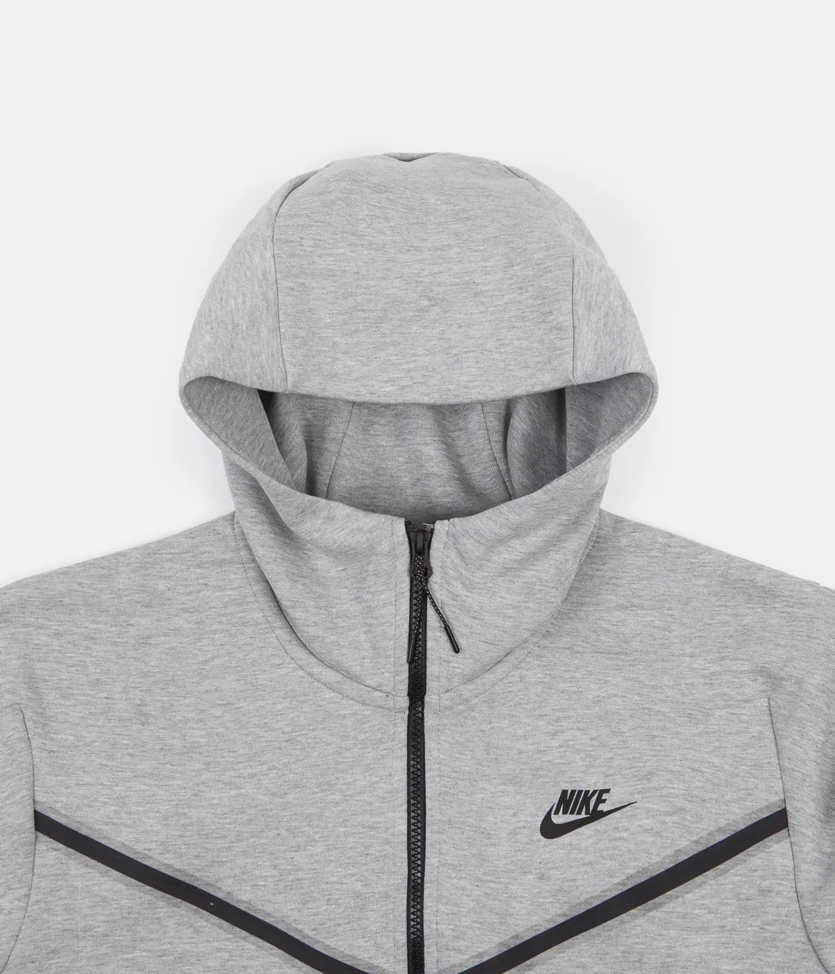 Nike Tech Fleece Full Zip Hoodie - Dark Grey Heather / Black