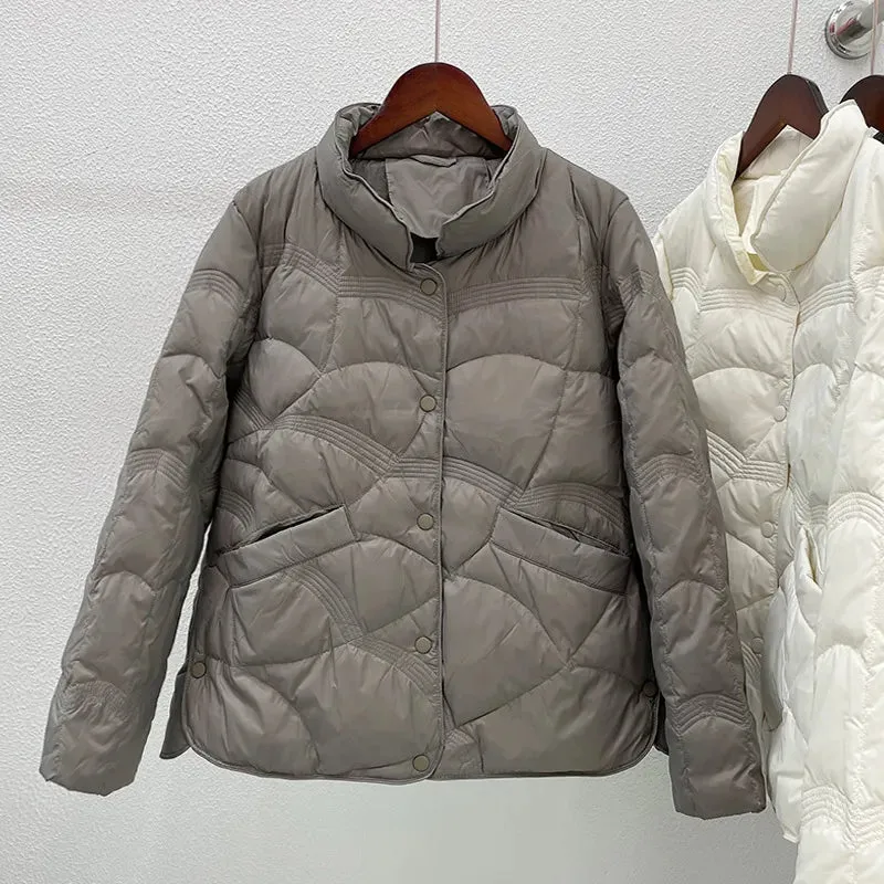 Oversized Plus Size Women's Down Winter Jackets New Fashion Stand Up Collar Ultra Lightweight Jacket Down Coat