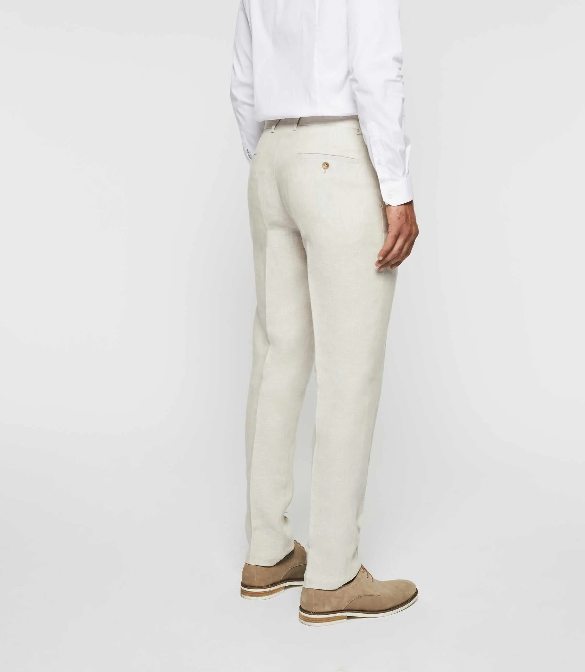 Pantalon ville en lin beige "Bielo"
