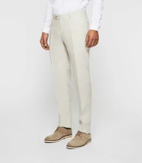 Pantalon ville en lin beige "Bielo"