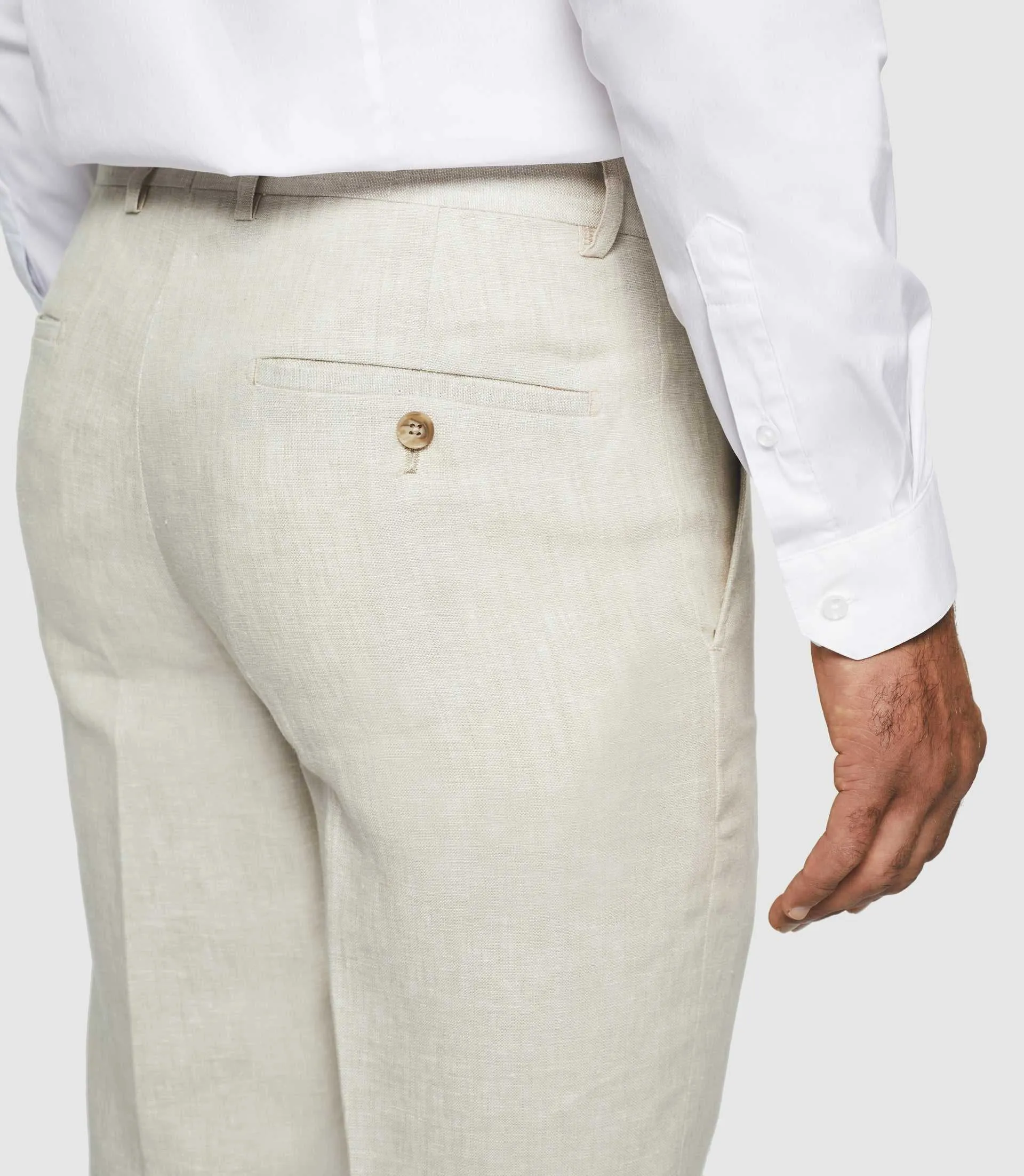 Pantalon ville en lin beige "Bielo"
