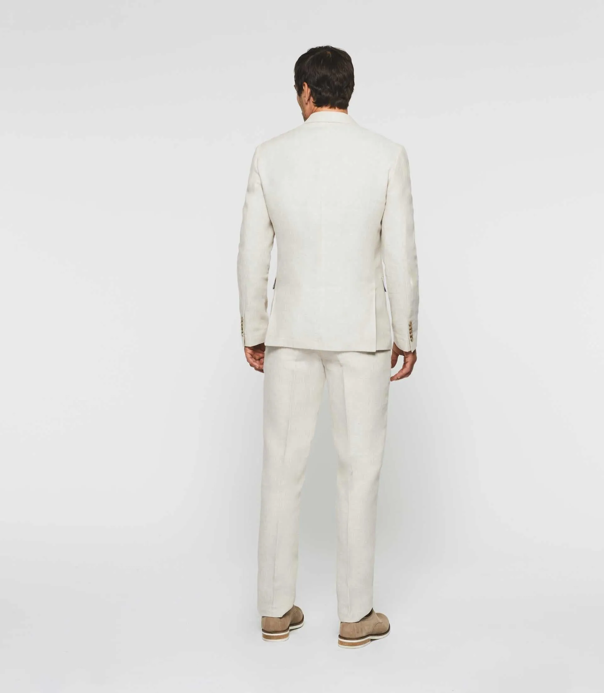 Pantalon ville en lin beige "Bielo"
