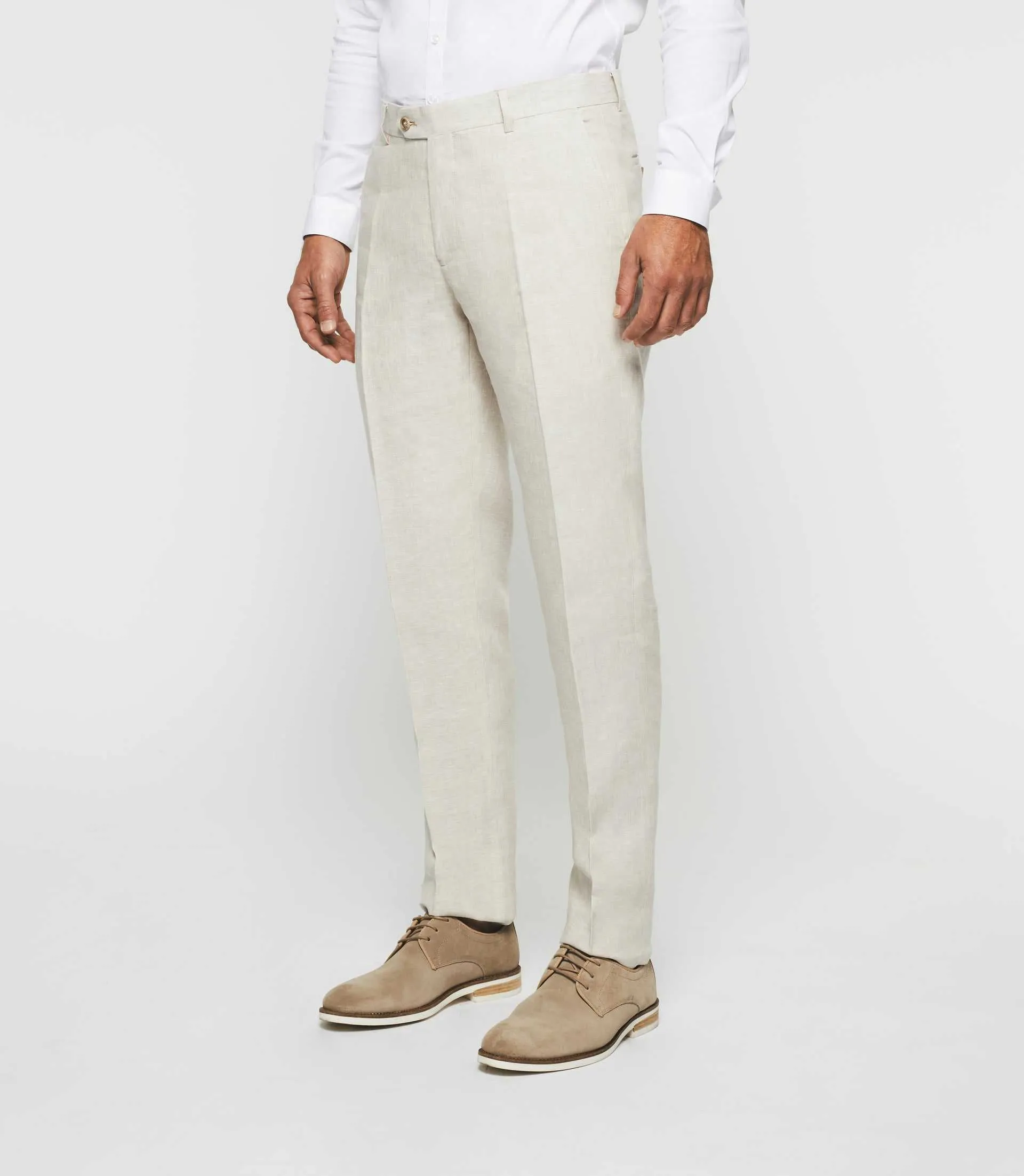 Pantalon ville en lin beige "Bielo"