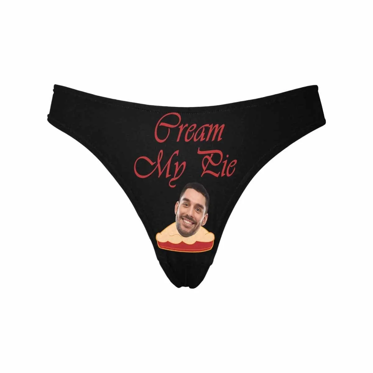 Personalized Underwear for Her Custom Face Cream Pie Lingerie Women's Classic Thong