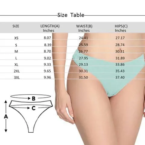 Personalized Underwear for Her Custom Face Cream Pie Lingerie Women's Classic Thong