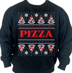 Pizza Ugly Christmas Sweater Crew Neck Sweat Shirt