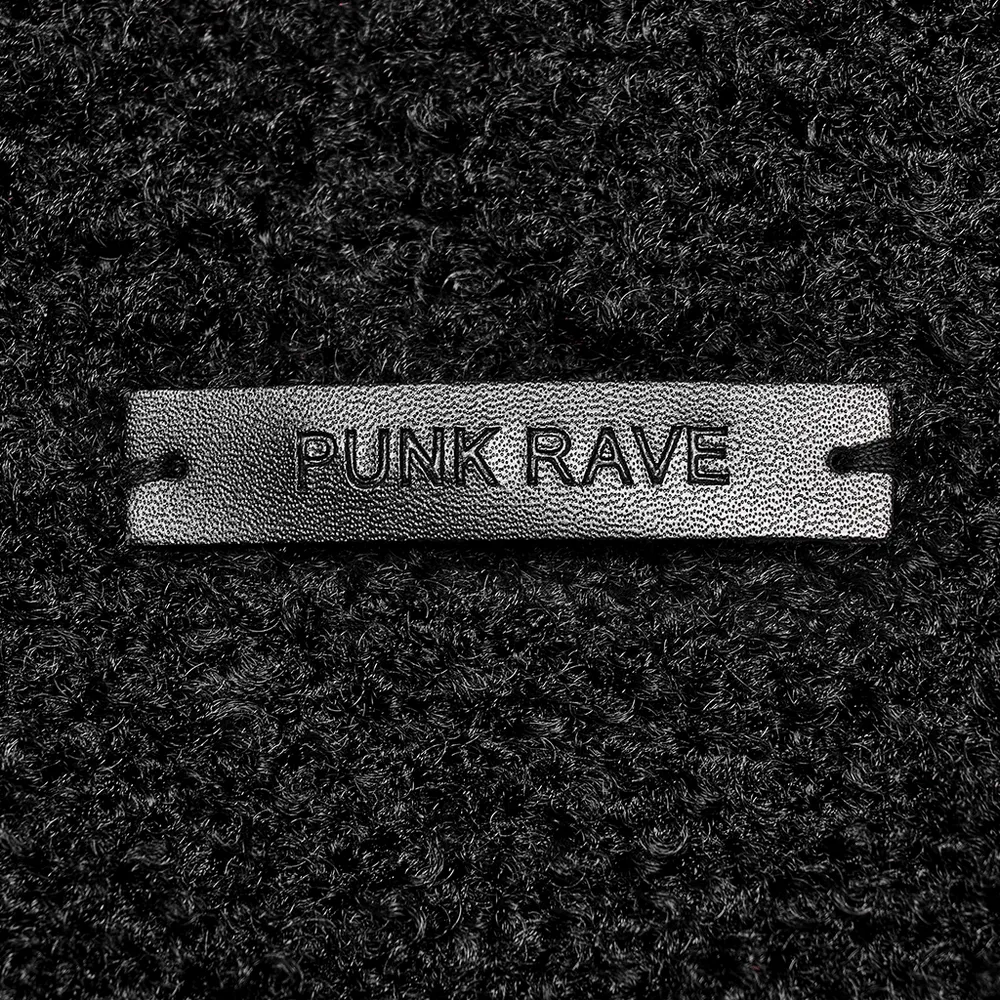 Punk Rave Black Flame Embroidered Crop Sweater