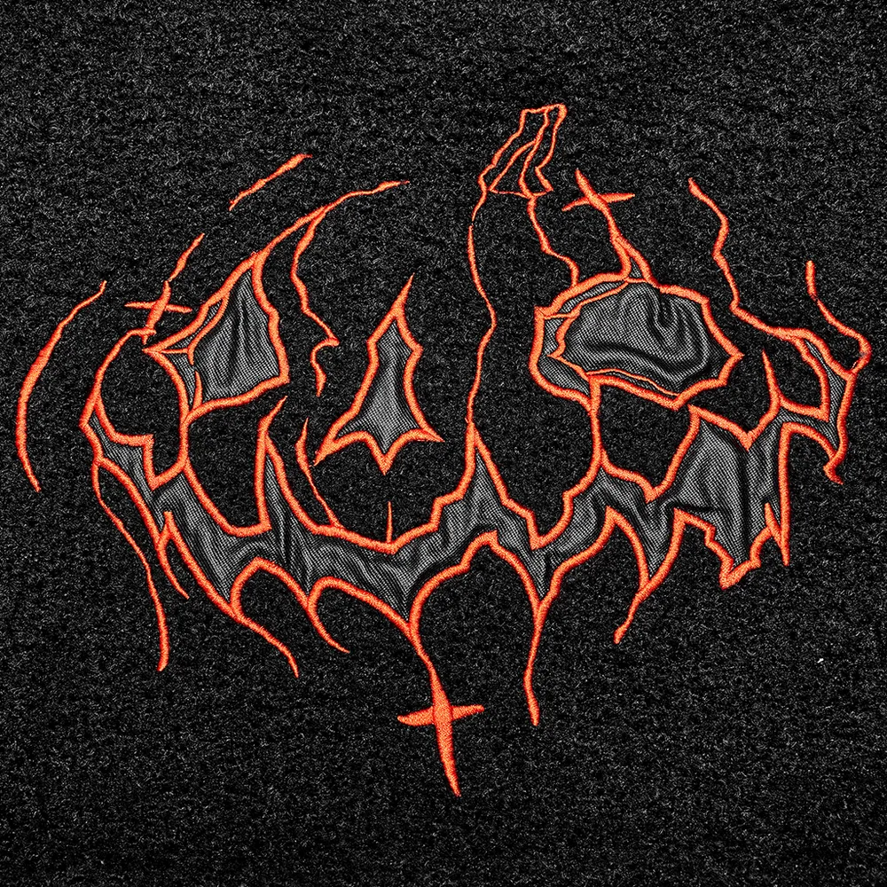 Punk Rave Black Flame Embroidered Crop Sweater