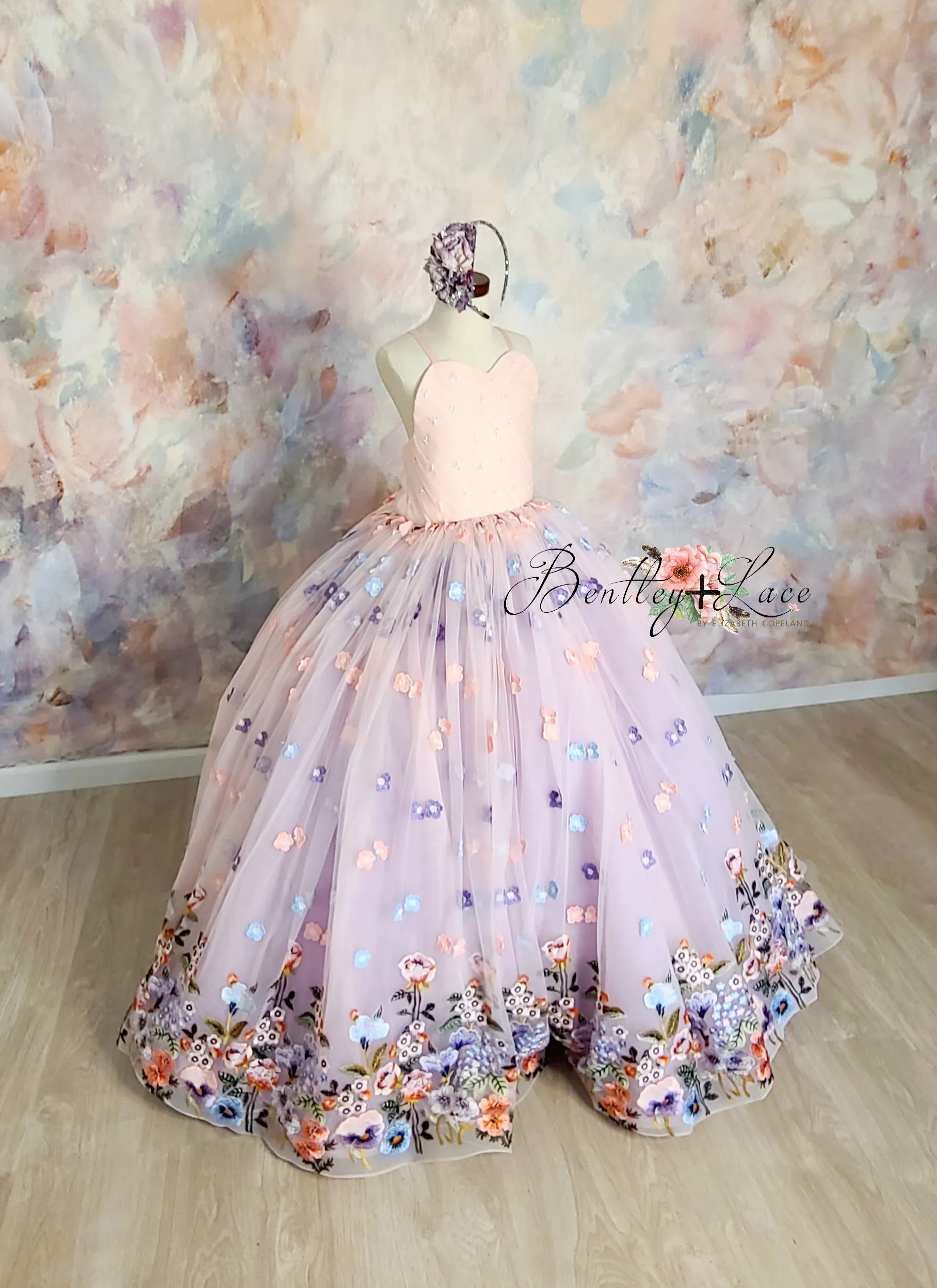 Retired rental "Camille" -  Floor Length in shades of Pink & Lavender-( 6 Year - Petite 8 Year)