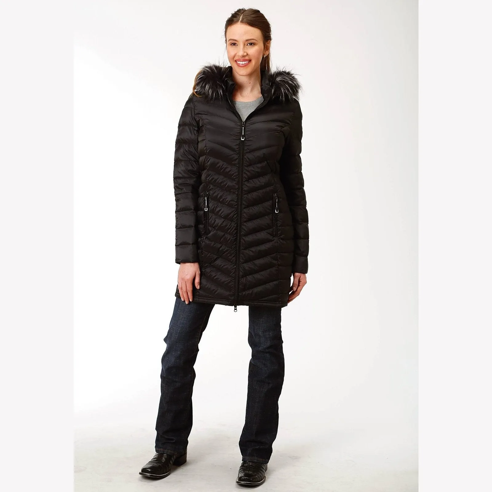 Roper Women's Coat Down Proof Coated Long