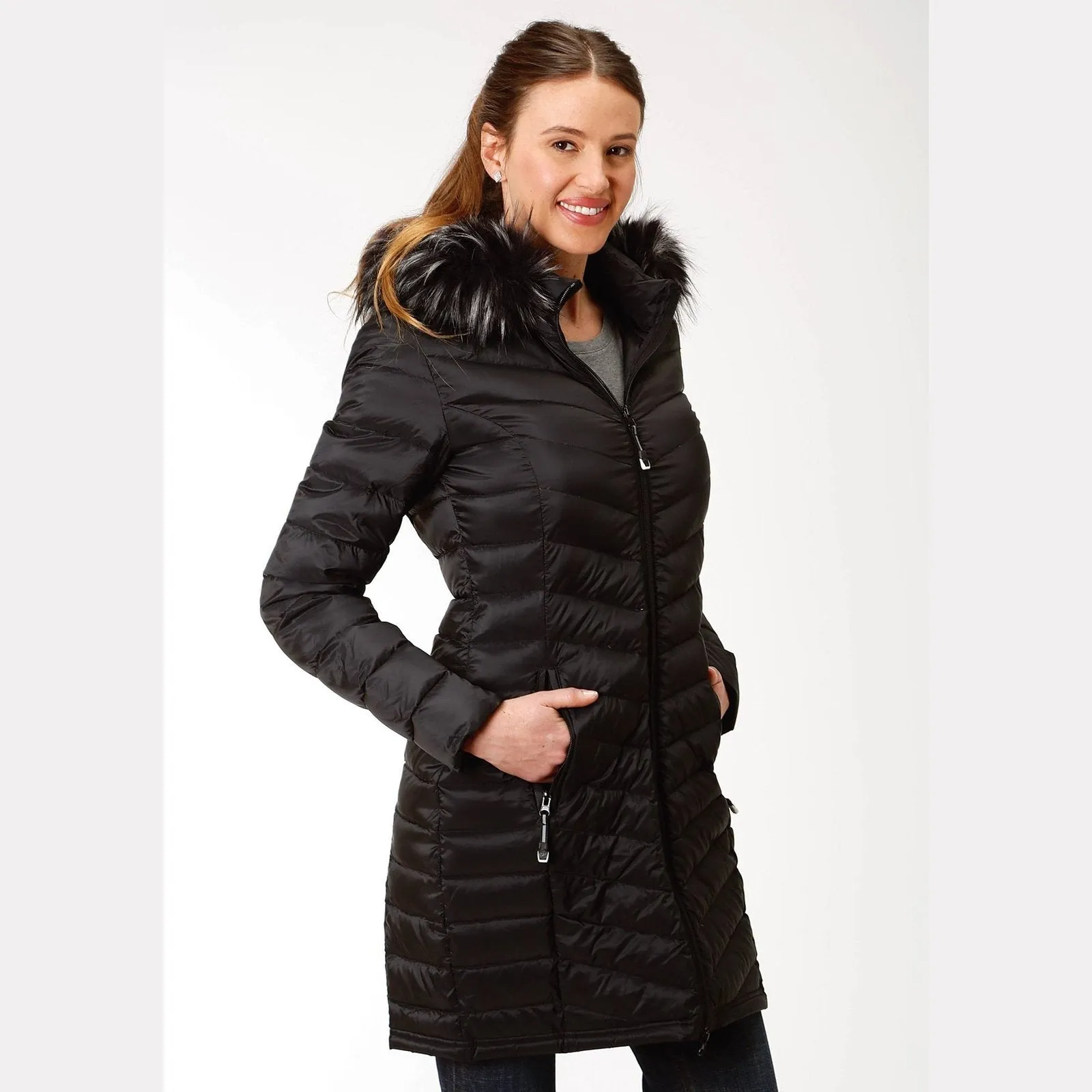 Roper Women's Coat Down Proof Coated Long