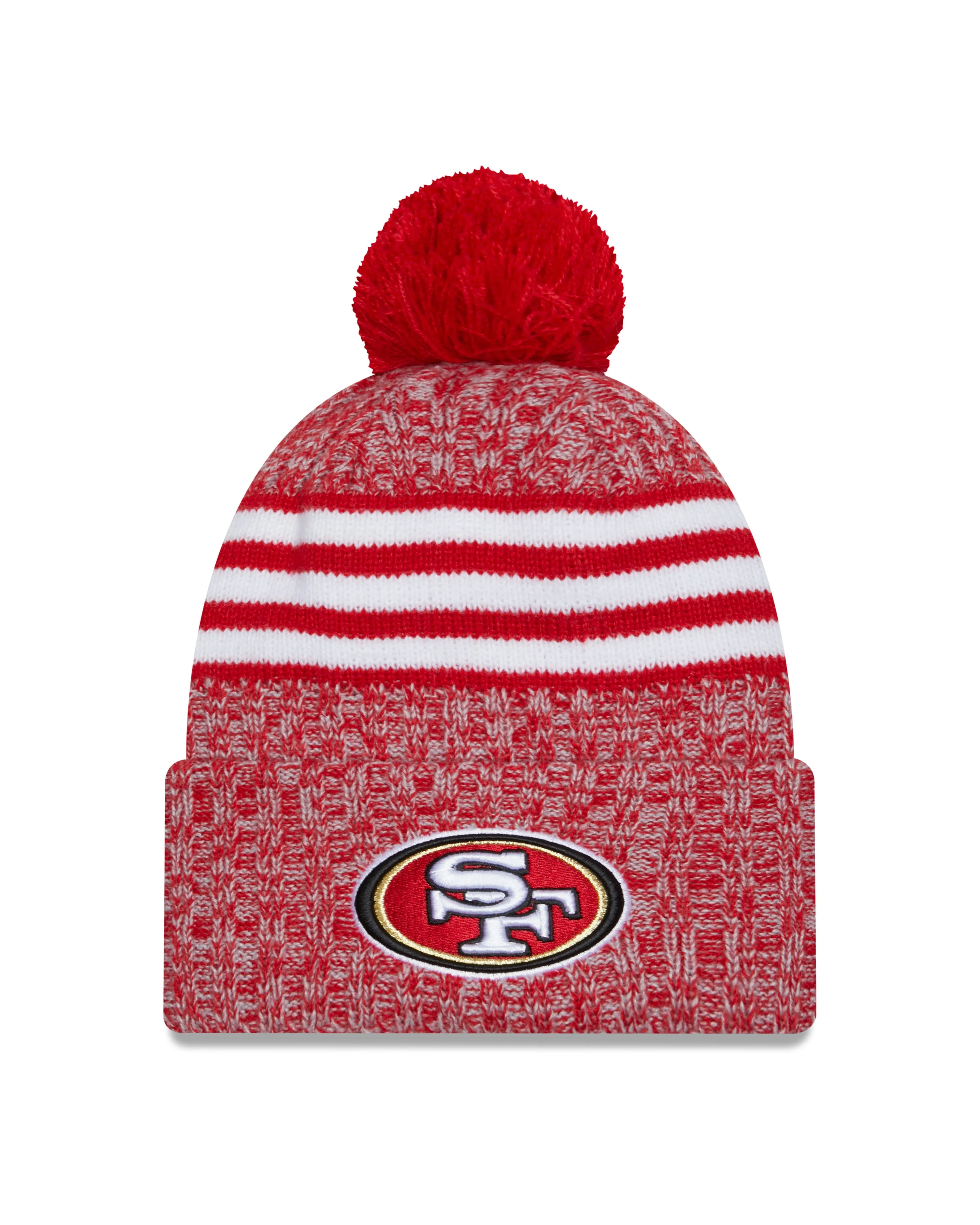San Francisco 49ers New Era 2023 Sideline - Sport Cuffed Pom Knit Hat - Red