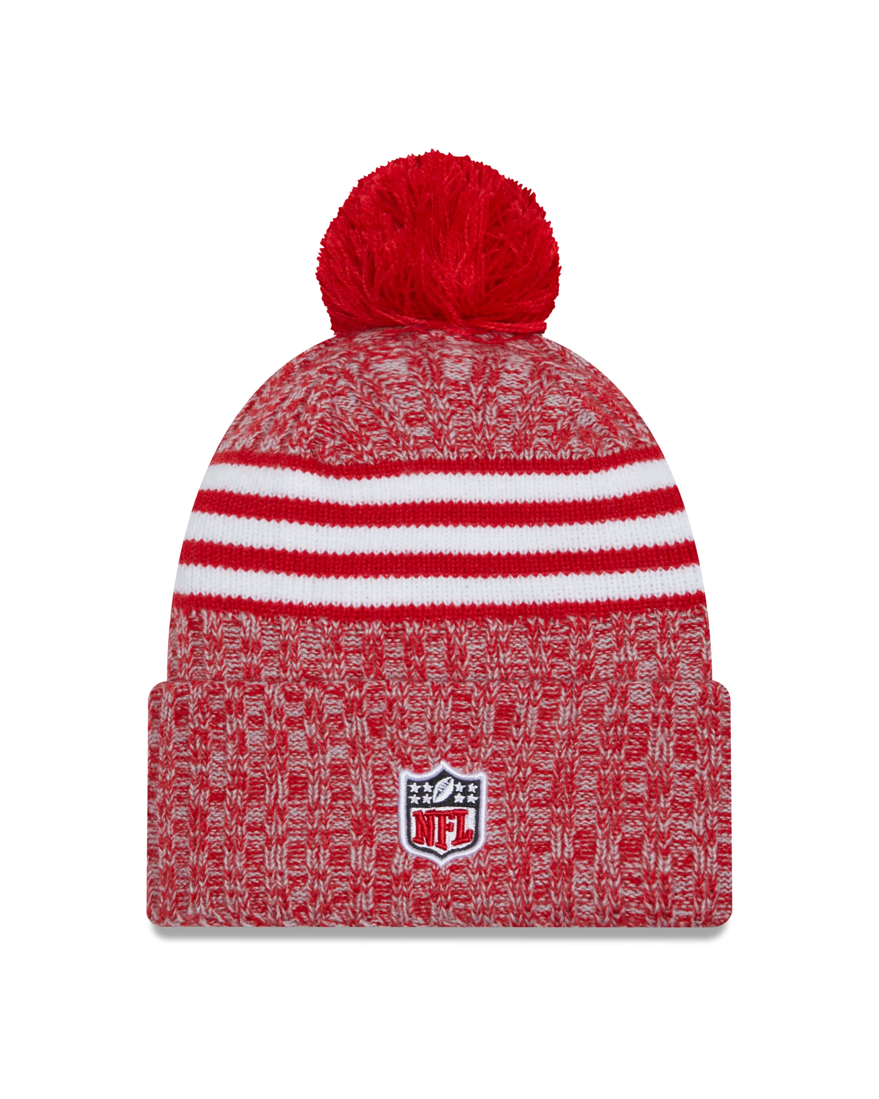 San Francisco 49ers New Era 2023 Sideline - Sport Cuffed Pom Knit Hat - Red