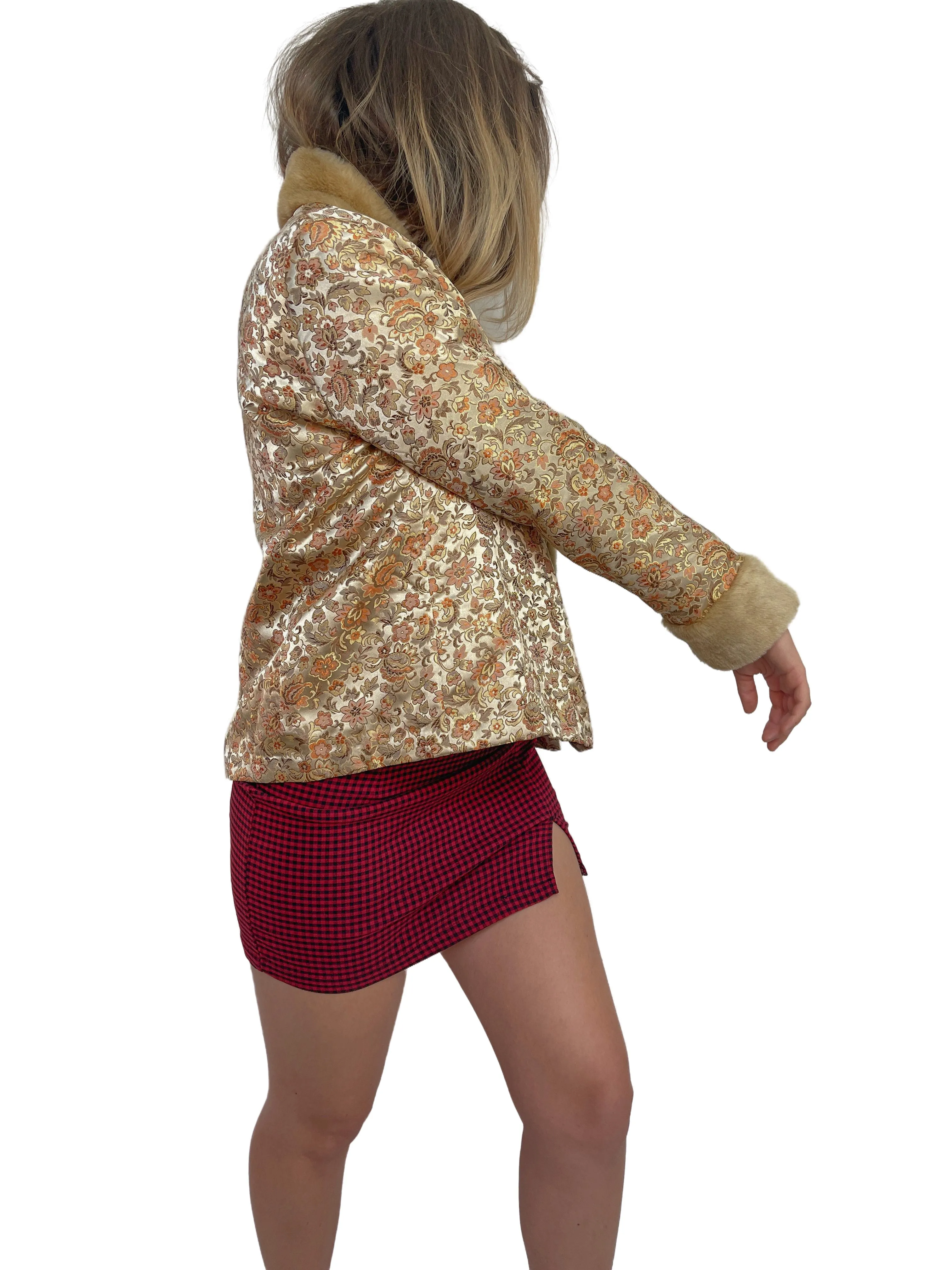 Satin Paisley Flower Coat