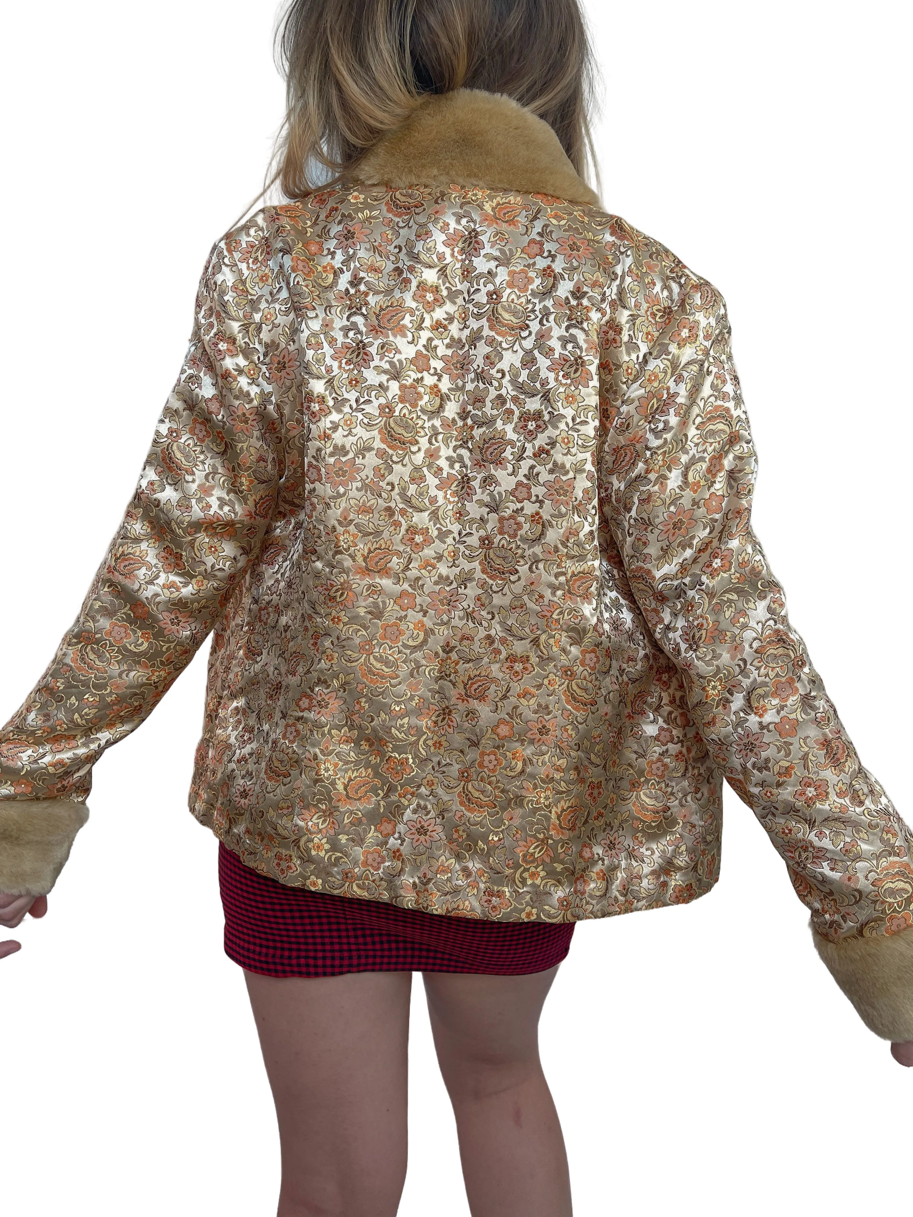 Satin Paisley Flower Coat