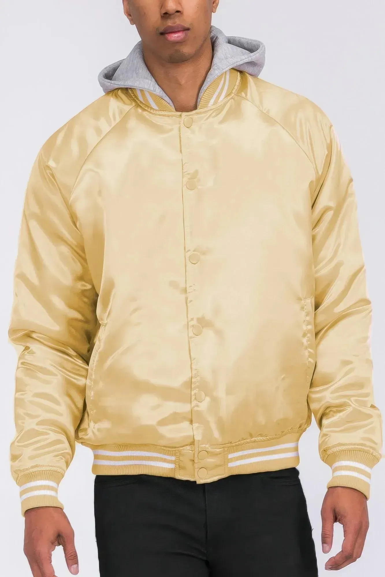 Satin Varsity Bomber Jacket