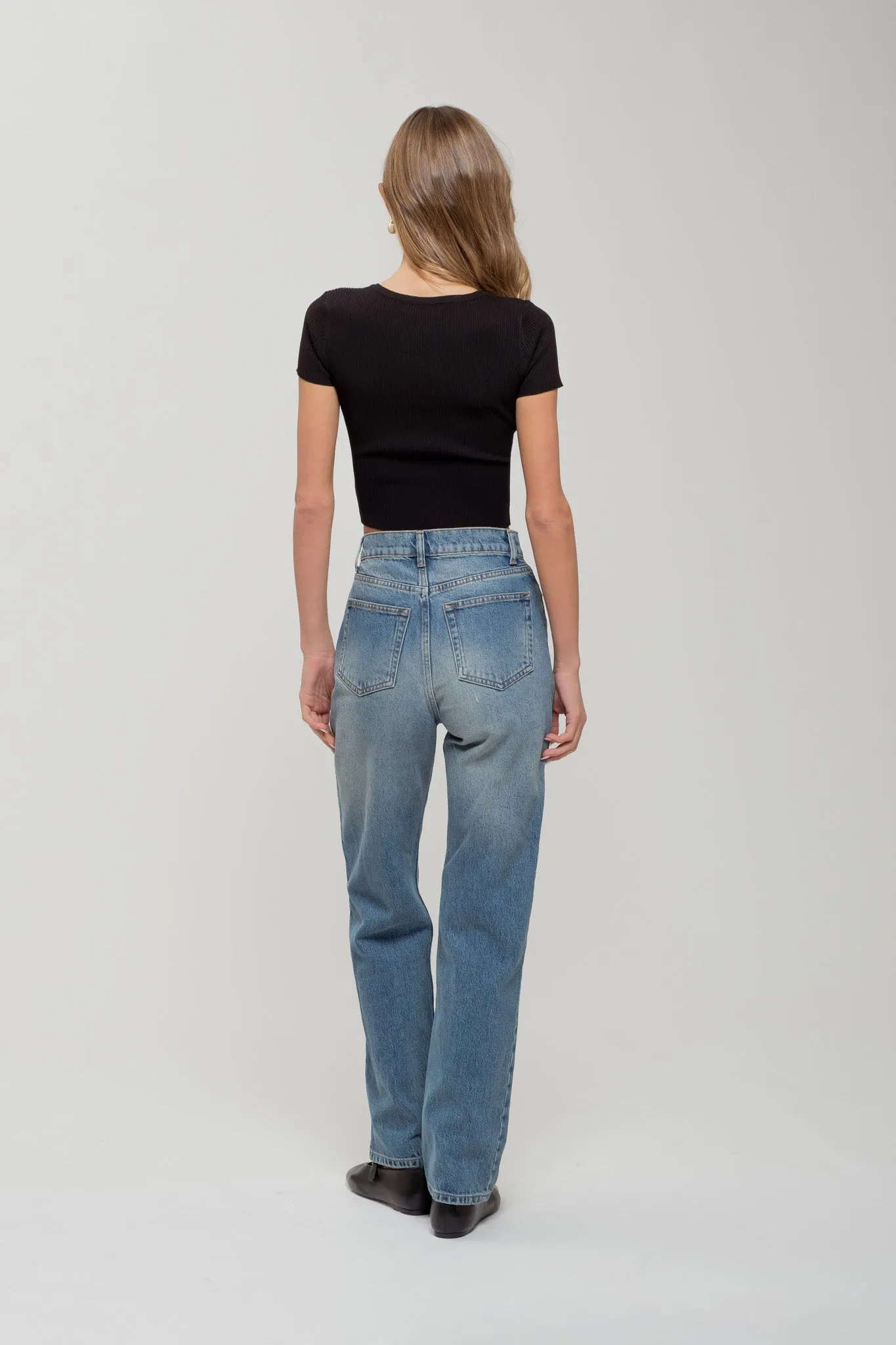SNAP BUTTON SWEATER KNIT CROP TOP