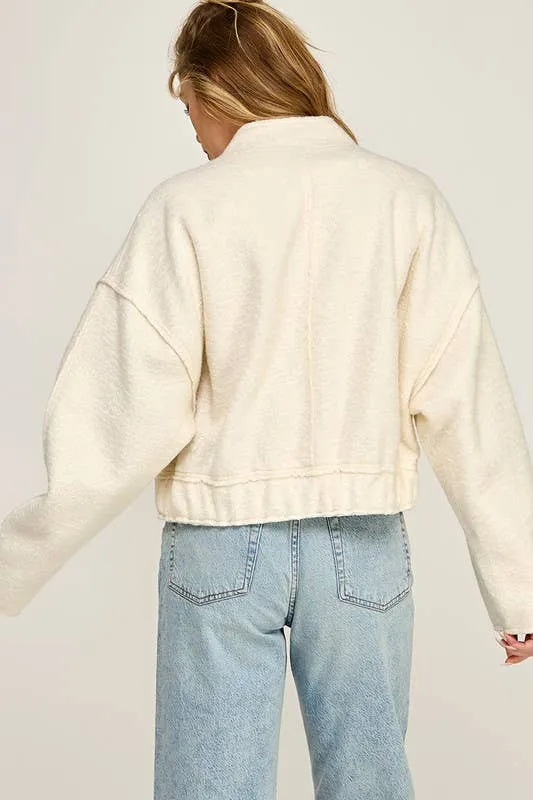 SOFT TOUCH TEXTURED BOMBER JACKET