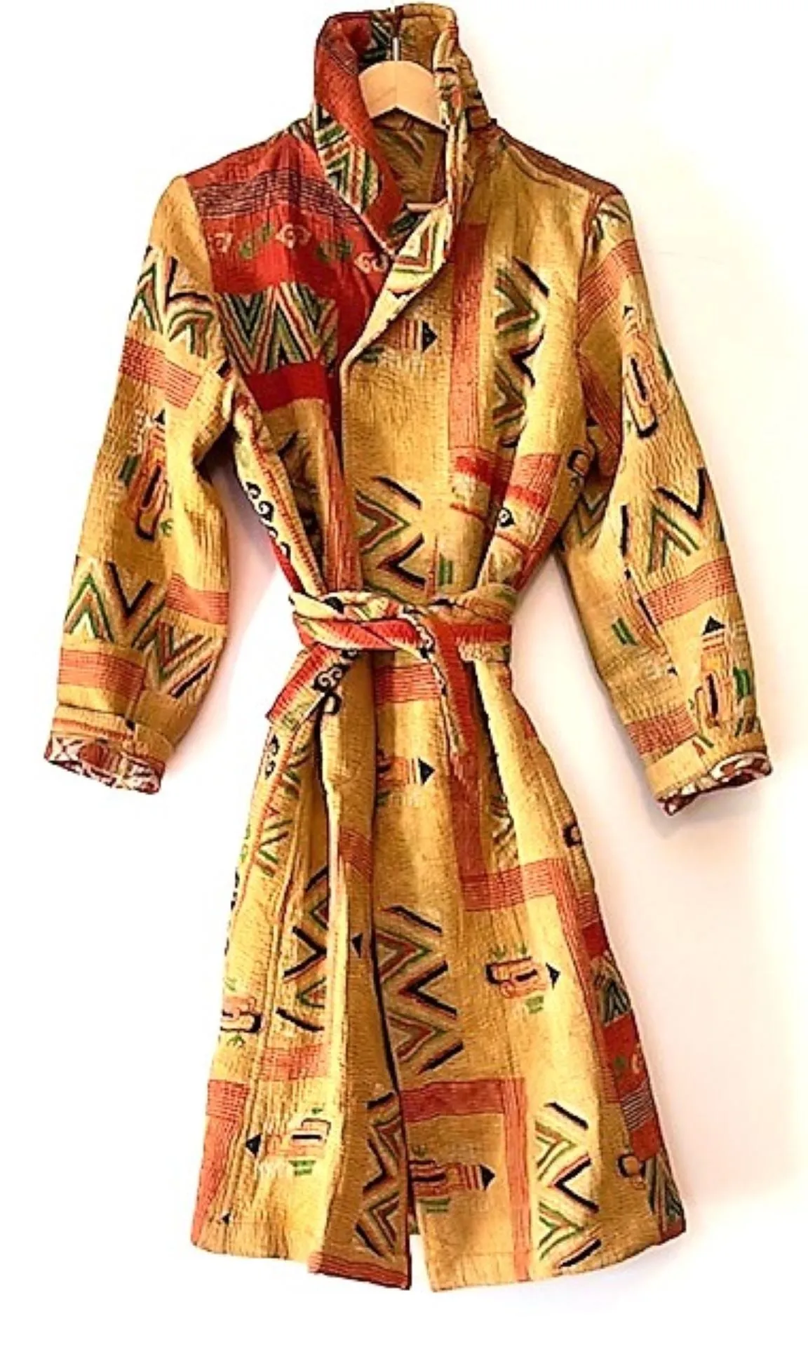 Specialty Collection: Hand Crafted Artisan Jacket In Vintage Cotton. Fully Reversible