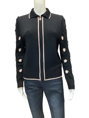 St. John Collection Women's Jacket Black Pointed Collar Size: 6
