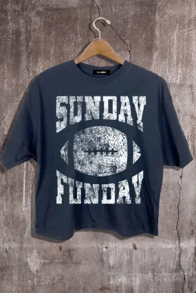 Sunday Funday Football Graphic Crop Tee