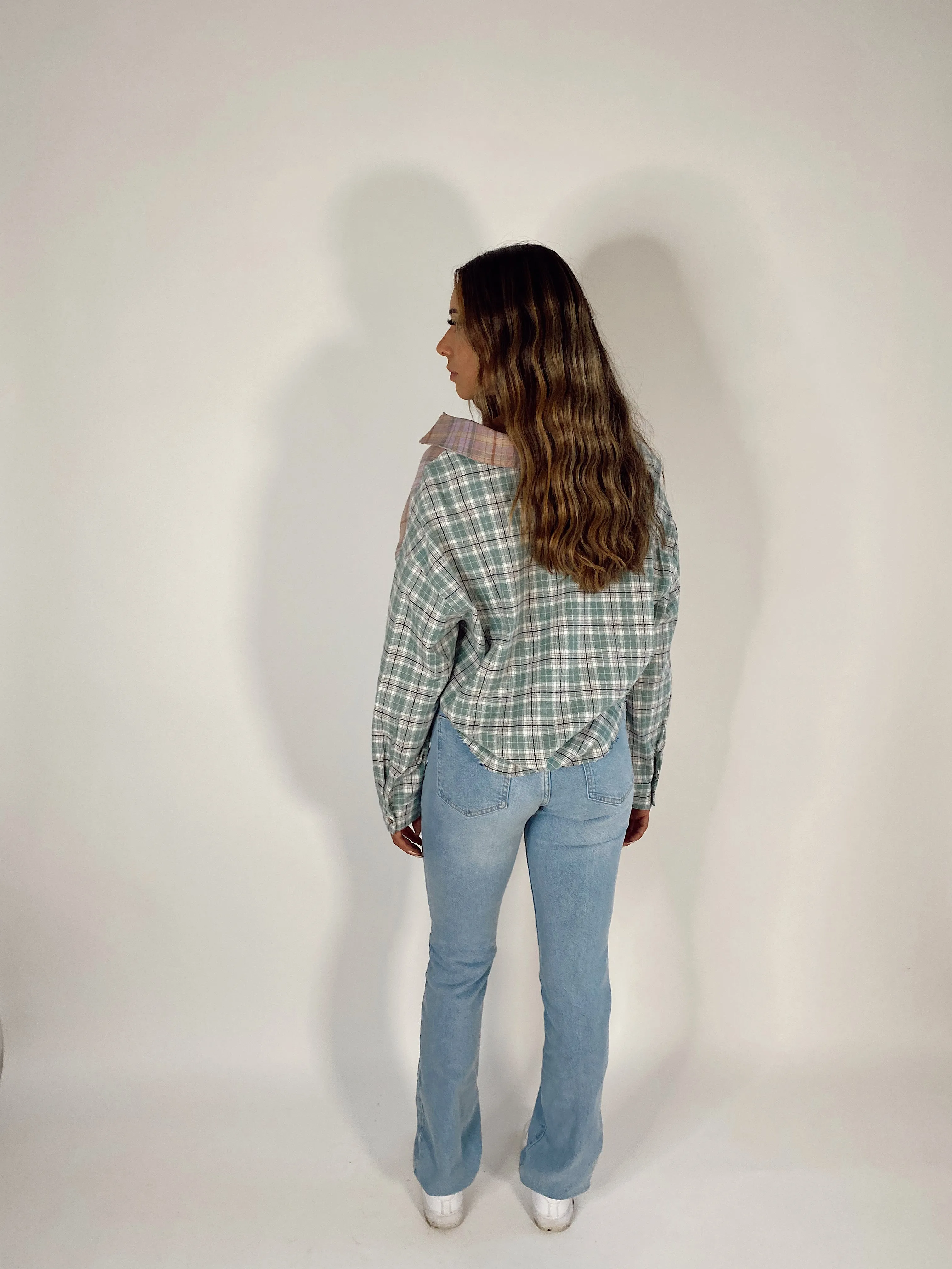 Tessa Cropped Flannel / Green