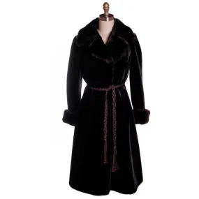Vintage Borgazia Faux Fur Coat 1970s Black Gorgeous