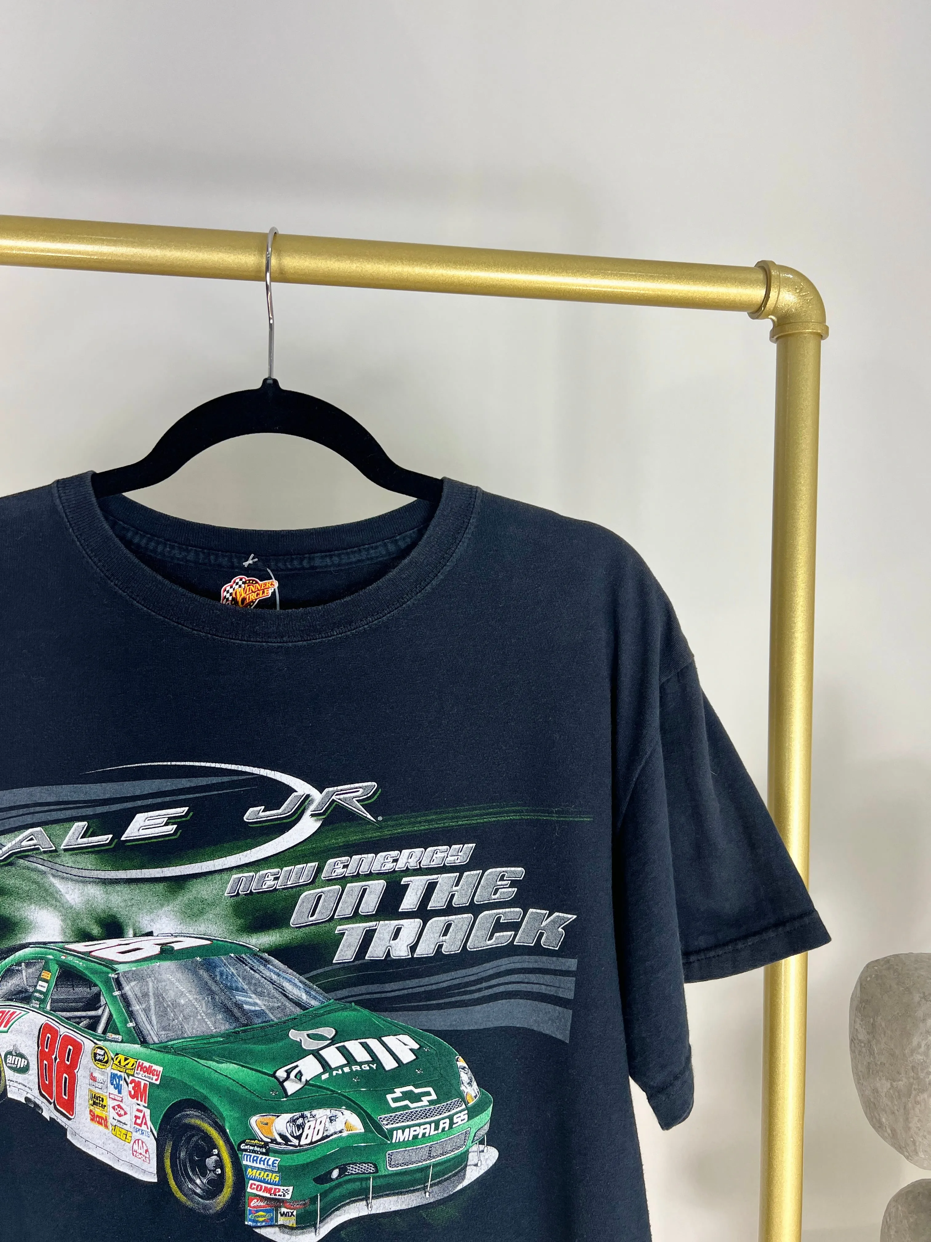 VINTAGE DALE EARNHARDT JR CROPPED BLACK T-SHIRT