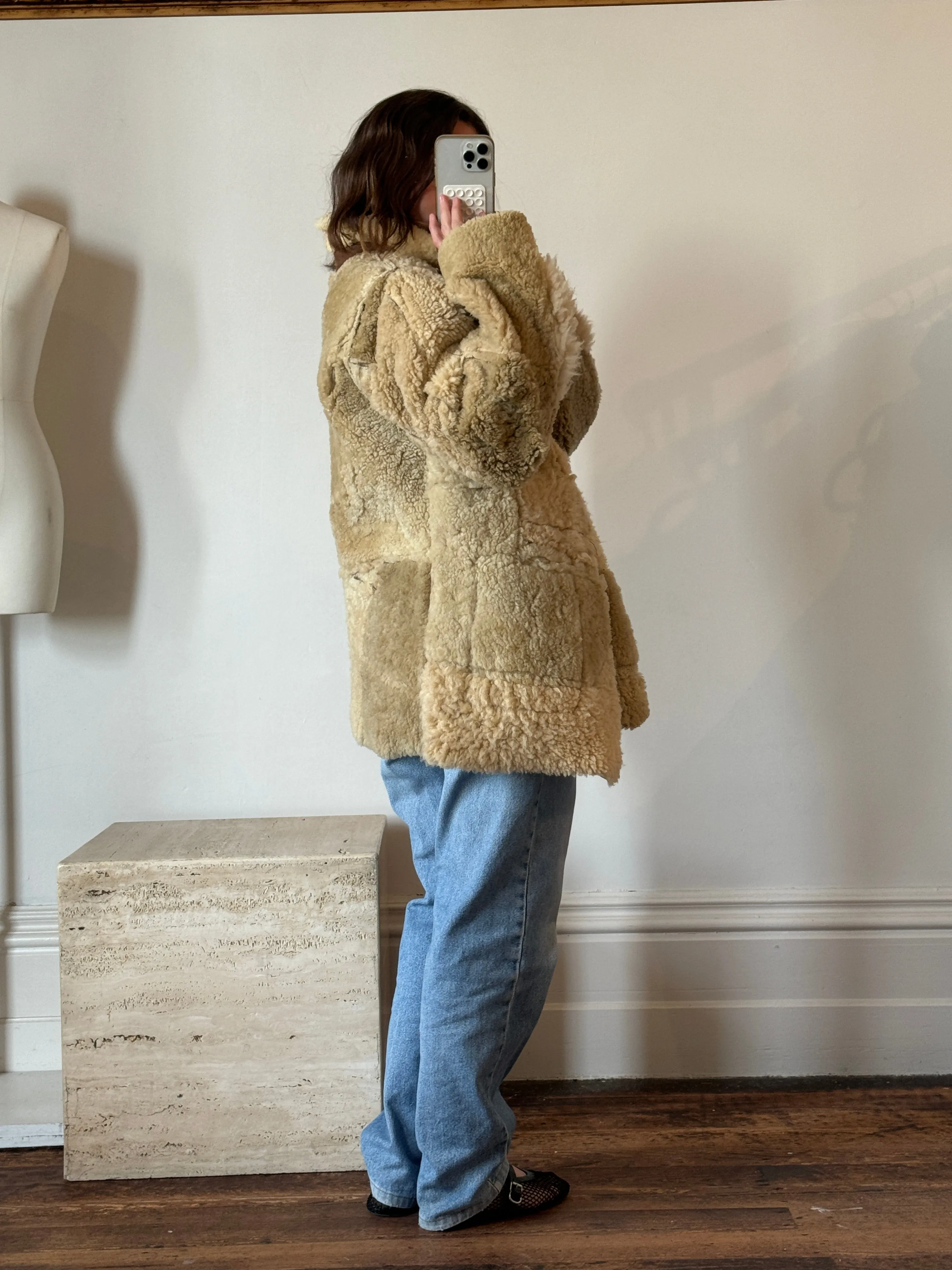 Vintage Rare Shearling Patchwork Jacket