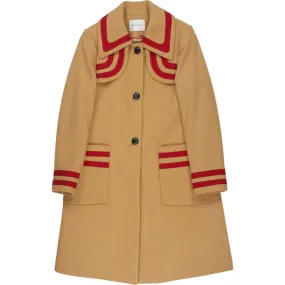 Wyse Beige Red Trim Coat UK 8