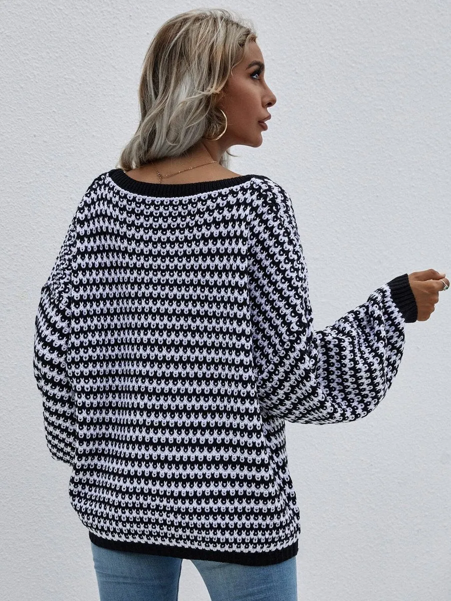 Your Destiny V Neck Drop Shoulder Sweater