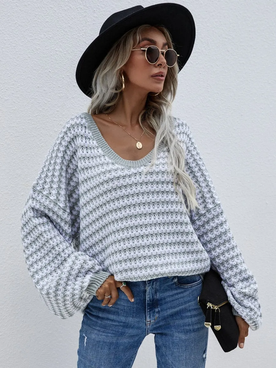 Your Destiny V Neck Drop Shoulder Sweater