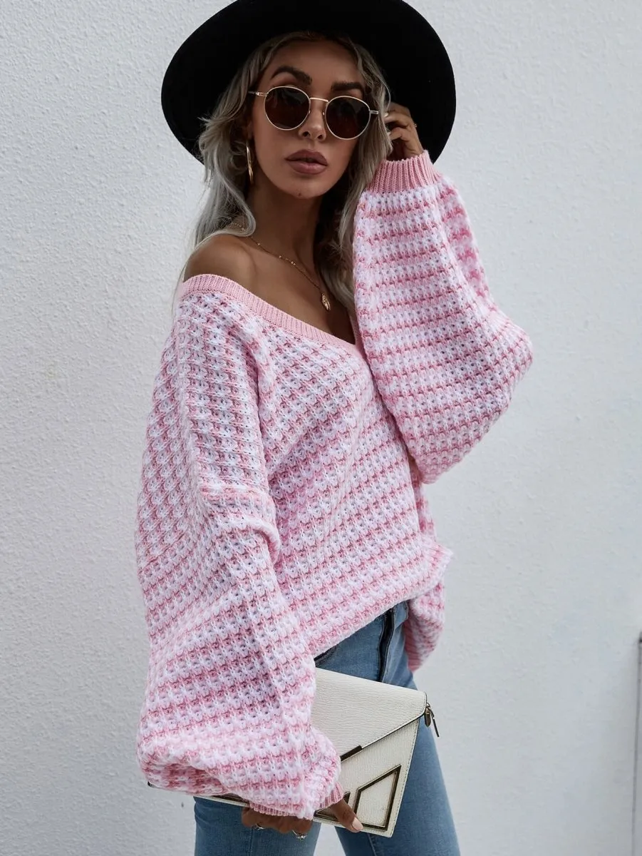 Your Destiny V Neck Drop Shoulder Sweater