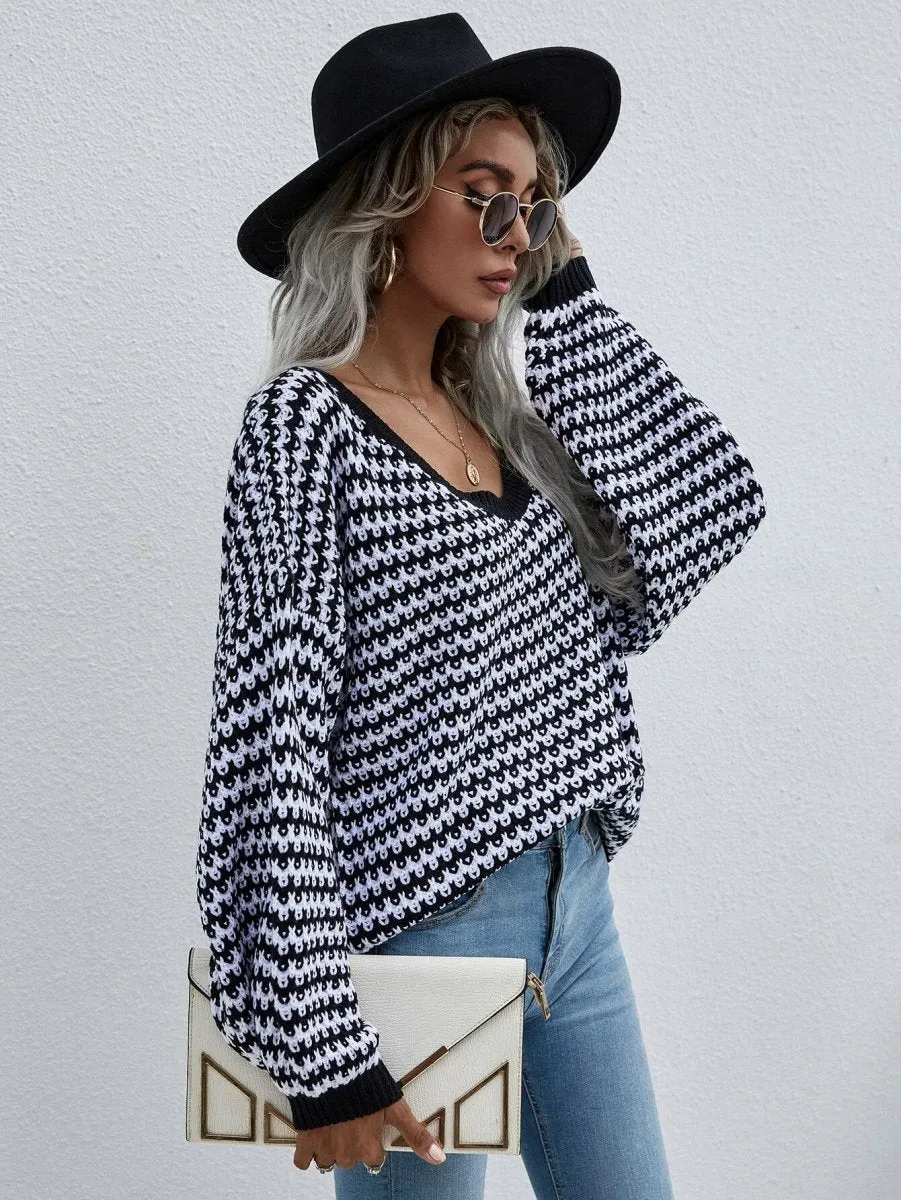 Your Destiny V Neck Drop Shoulder Sweater