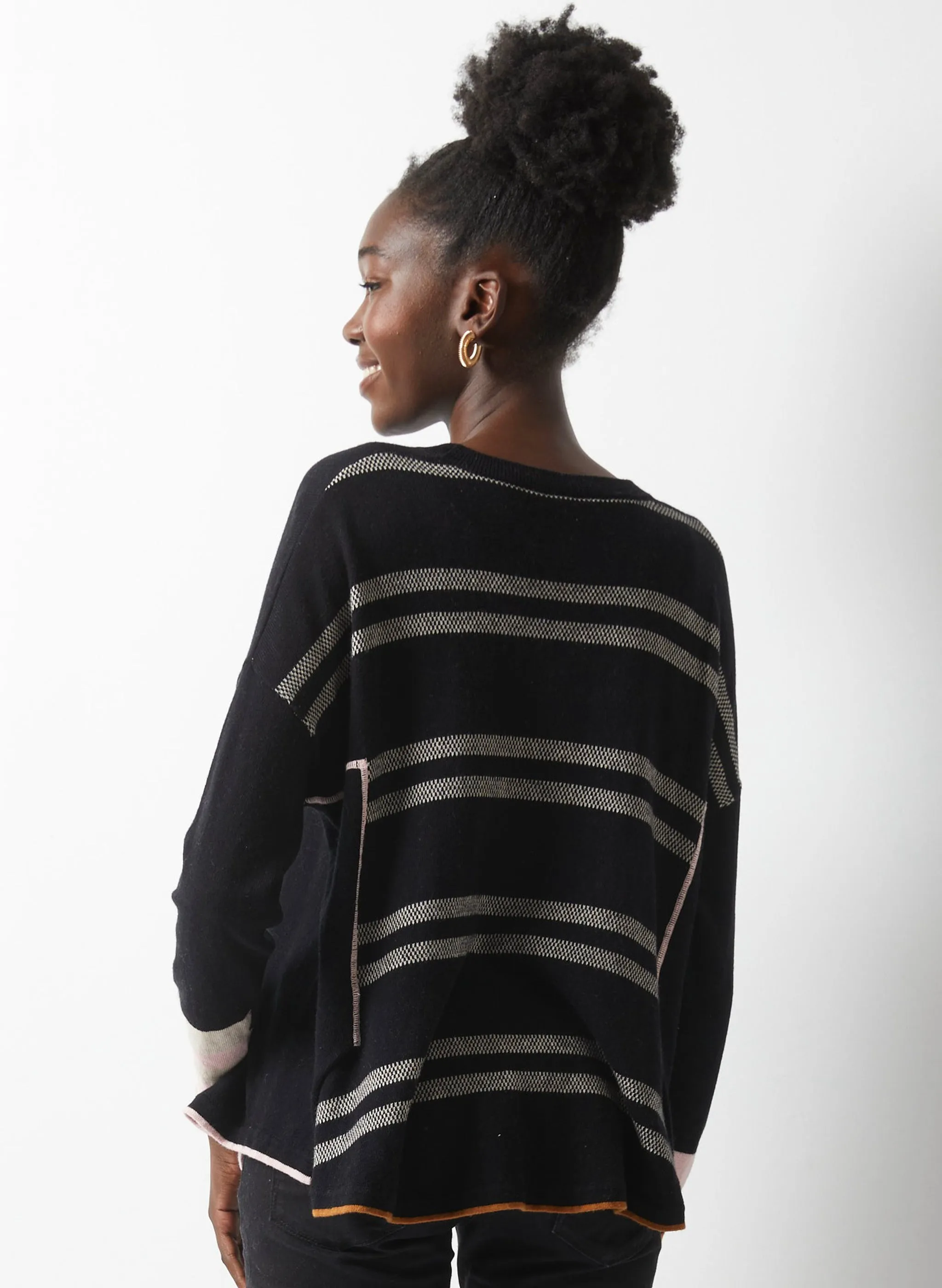 Zaket & Plover - Birdseye Trim Sweater - Black