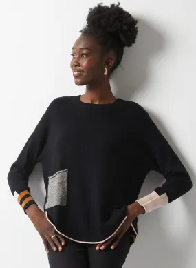 Zaket & Plover - Birdseye Trim Sweater - Black